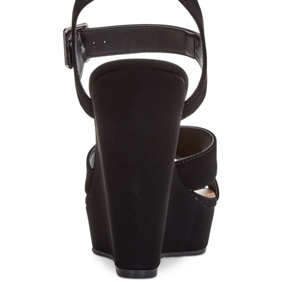 Velvety black platform wedges - Picture 10 of 14